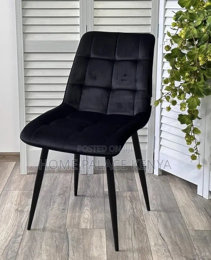 Dining Chair: Chicago Black Velvet Dining Chair