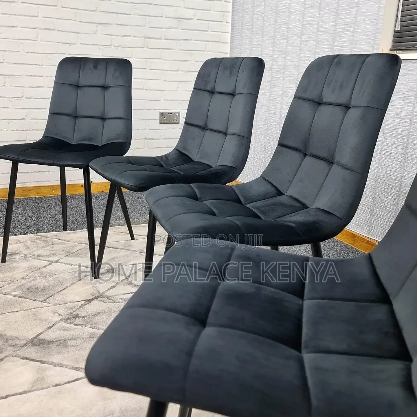 Dining Chair: Chicago Black Velvet Dining Chair