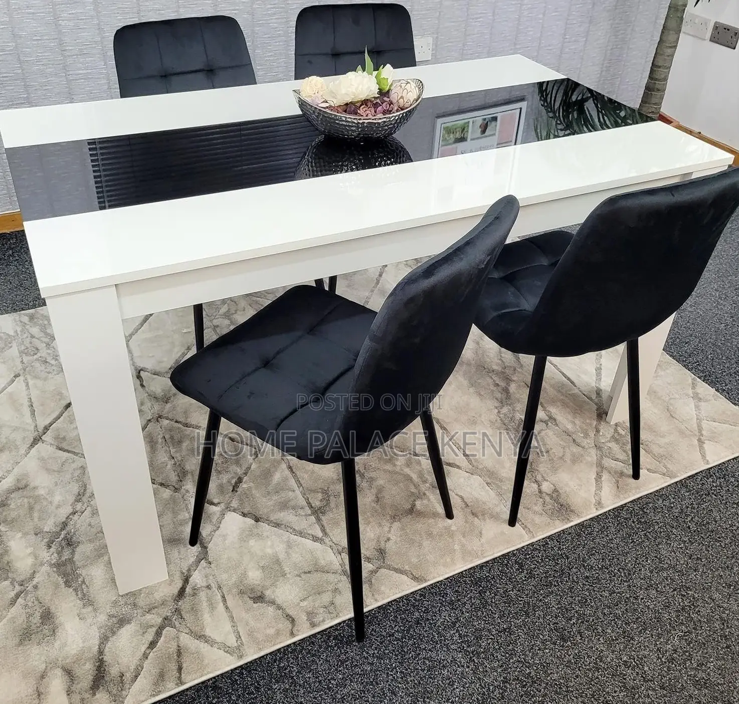 Dining Chair: Chicago Black Velvet Dining Chair