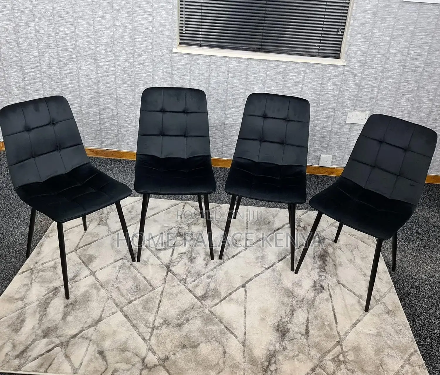 Dining Chair: Chicago Black Velvet Dining Chair