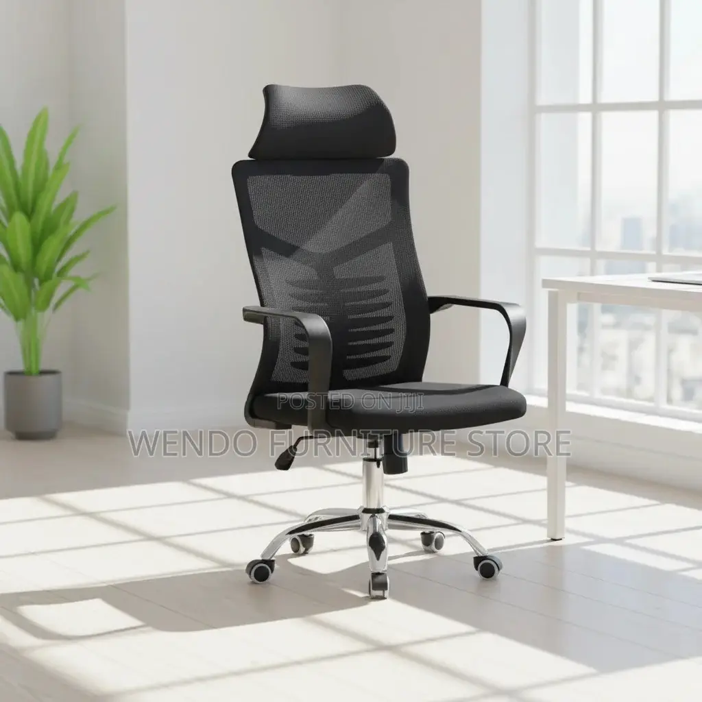 Office Chair : High-Back Black Ergonomic Mesh Office Chair