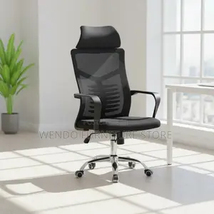 Office Chair : High-Back Black Ergonomic Mesh Office Chair