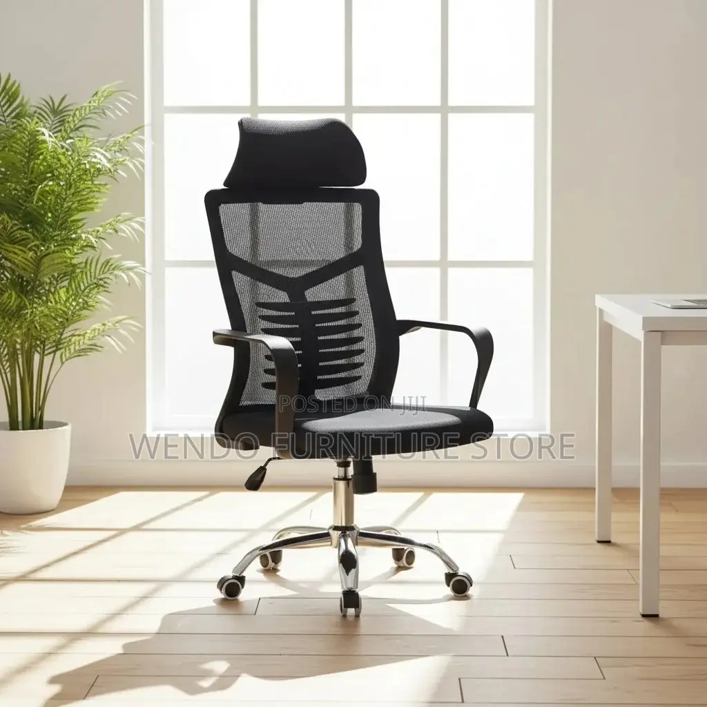 Office Chair : High-Back Black Ergonomic Mesh Office Chair