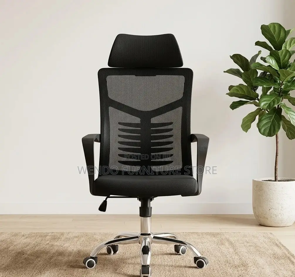 Office Chair : High-Back Black Ergonomic Mesh Office Chair
