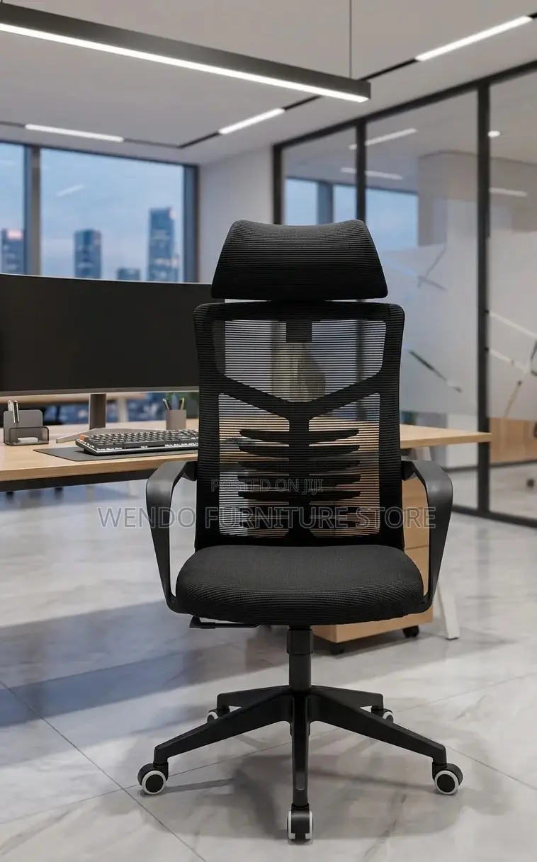 Office Chair : High-Back Black Ergonomic Mesh Office Chair