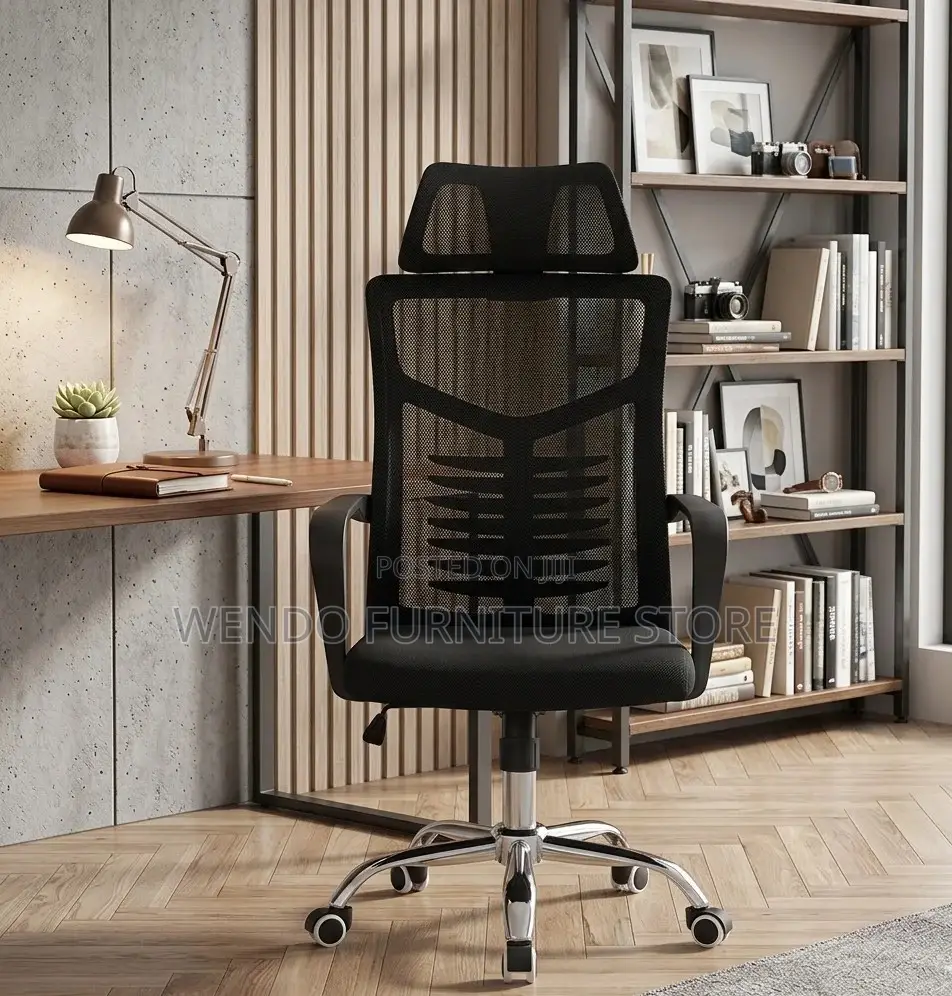 Office Chair : High-Back Black Ergonomic Mesh Office Chair