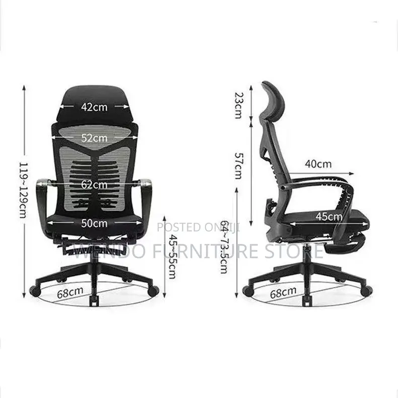 Office Chair : High-Back Black Ergonomic Mesh Office Chair