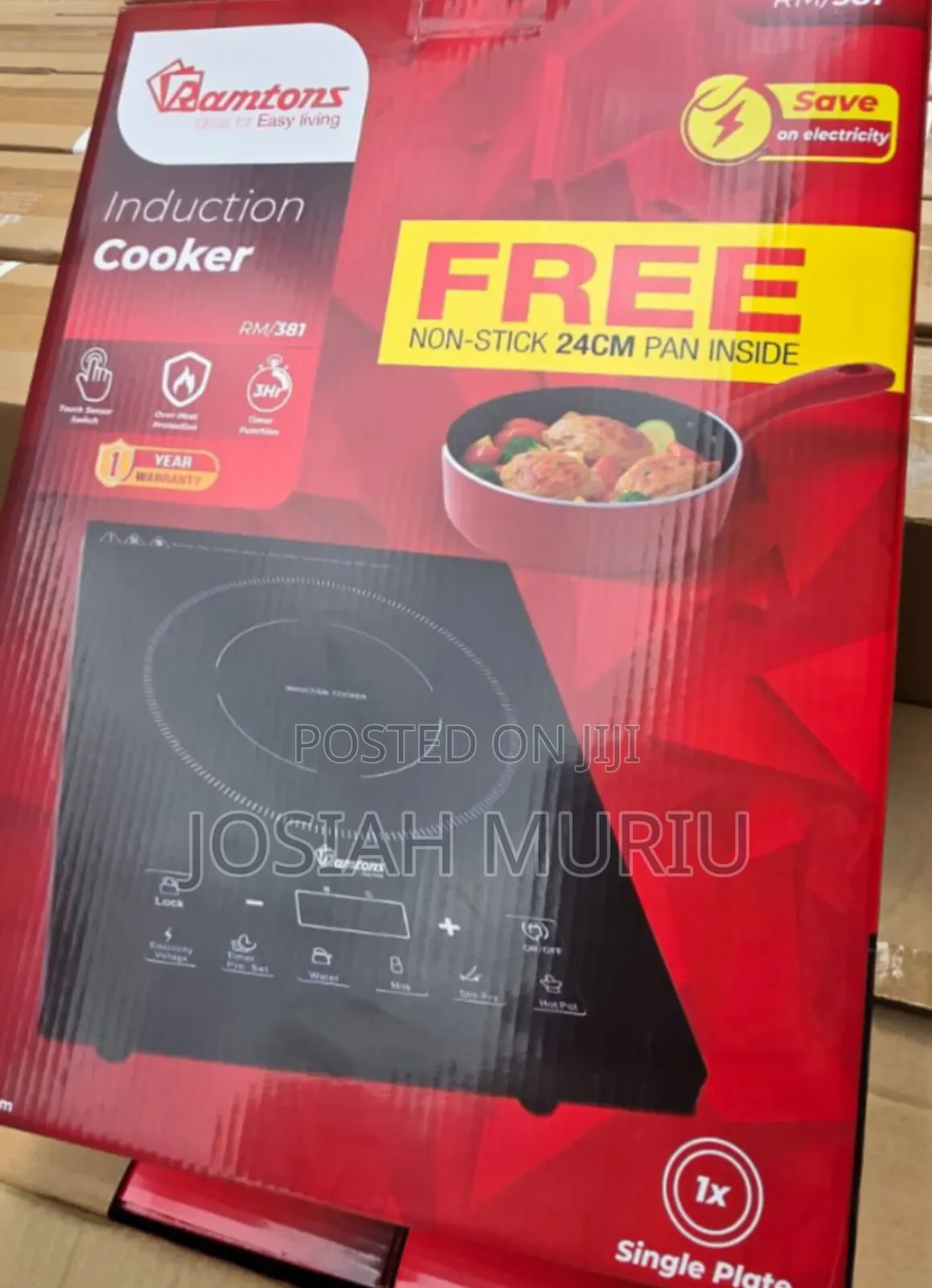 Ramtons Electric Induction Cooker With Free Non Stick Pan