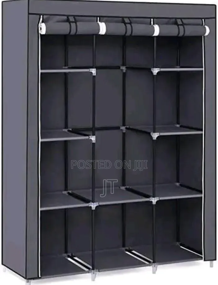 3 Column Portable Metallic Wardrobe