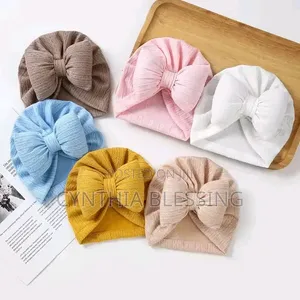 Blue Baby Turban With Bow Knot