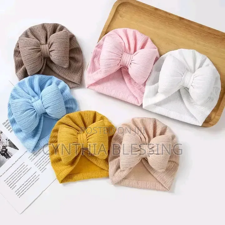 Blue Baby Turban With Bow Knot