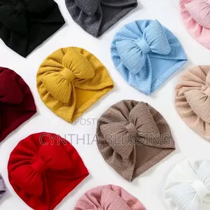 Blue Baby Turban With Bow Knot