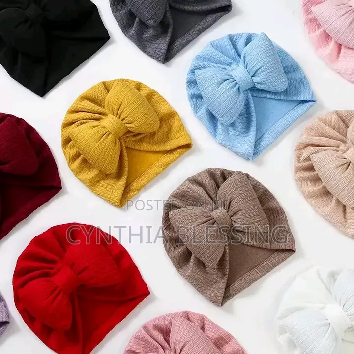 Blue Baby Turban With Bow Knot