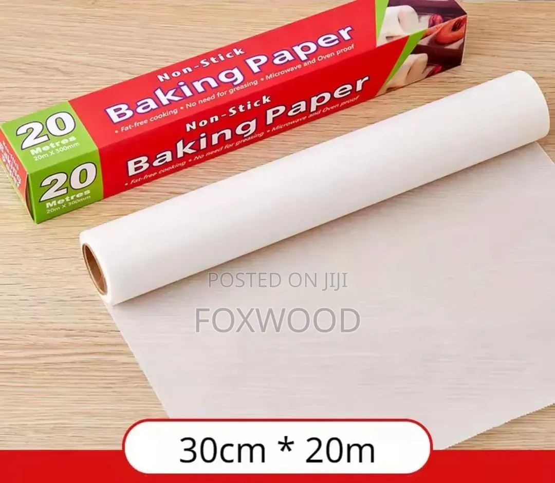 20-Meter Roll of Non-Stick Baking Paper Measuring 300mm in Width.