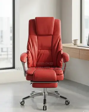 Office Chair : Red Leather Executive Office Chair