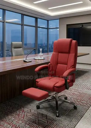 Office Chair : Red Leather Executive Office Chair