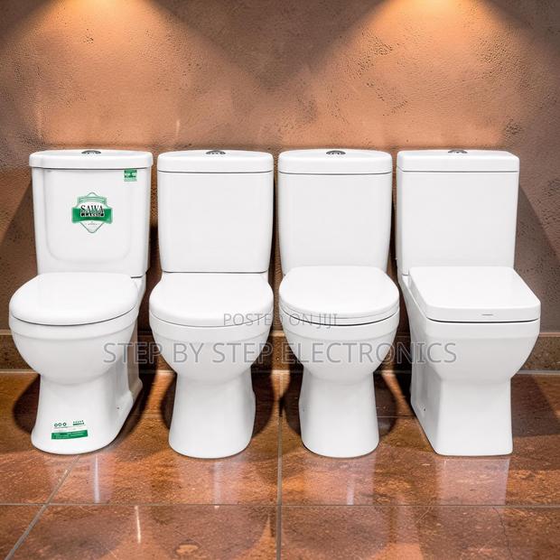 Elegant White Ceramic Toilet Bowl Set Contemporary Bathroom Collection
