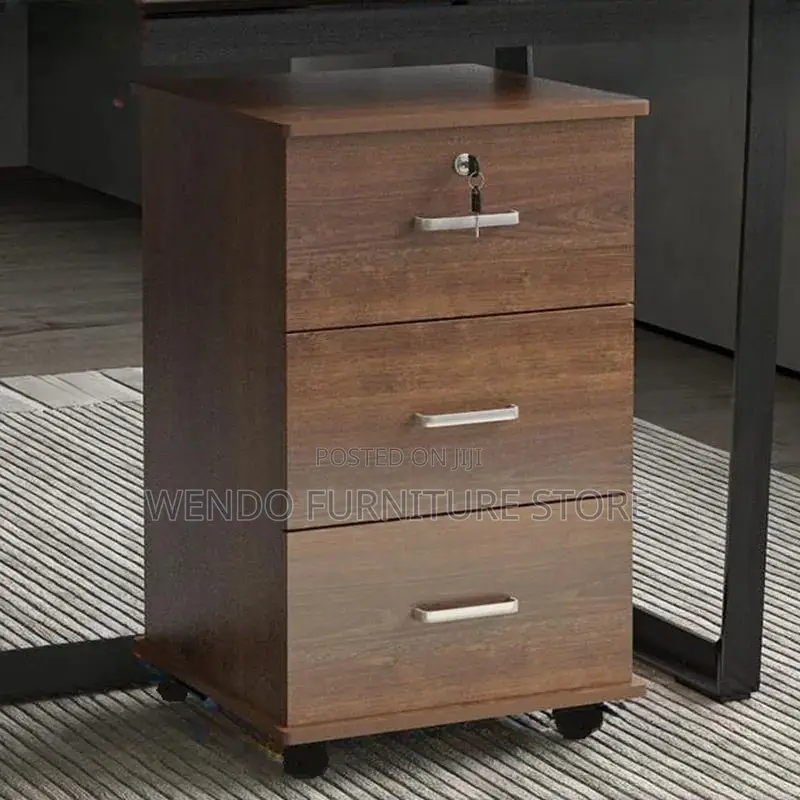 Office Cabinet : White 3-Drawer Mobile Pedestal Cabinet