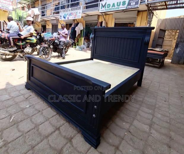 Black Wooden Bed 5by6 - thumbnail 2