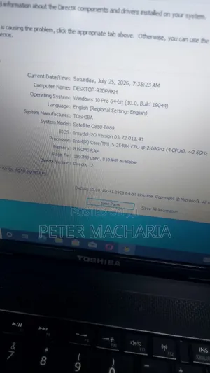 Laptop Toshiba Satellite C850 8GB Intel Core i5 HDD 500GB