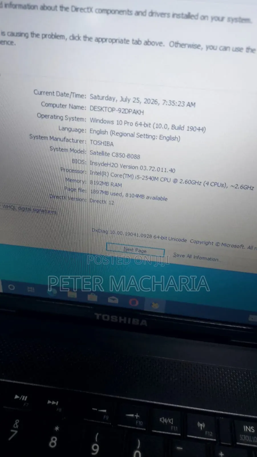 Laptop Toshiba Satellite C850 8GB Intel Core i5 HDD 500GB