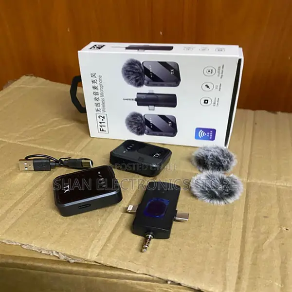 Plug and Play Noise-Reduction F11-2 Wireless Lavalier Microphone