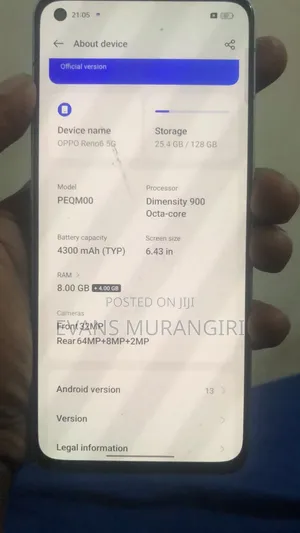 Oppo Reno6 5G 128 GB Rose Gold
