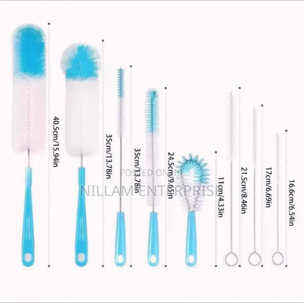 8pcs Straw Tea Stain Removal Brush Set* - thumbnail 3