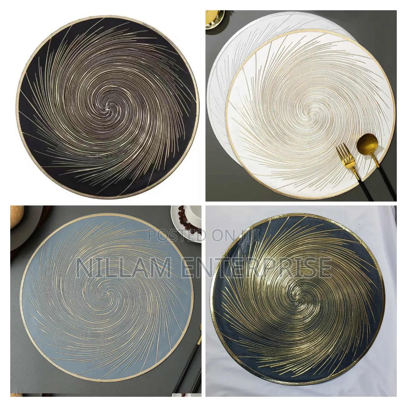 6pcs PVC Non-Woven, Waterproof Table Mats
