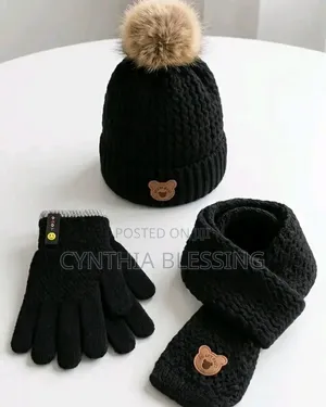 Warm and Soft Winter Pack Beanie Set: Gloves Hat Soft Scarf