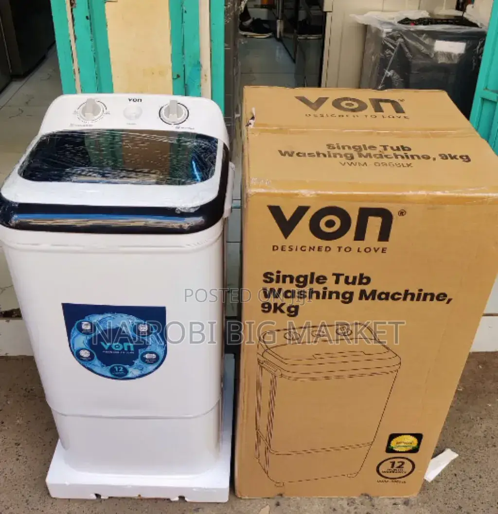 *Von Washing Machine 9kg Single Tub Washing Machine
