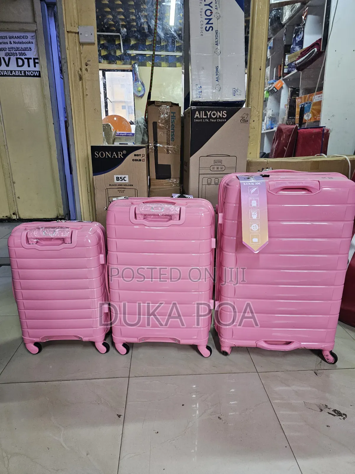 Pink Rubber Suitcase Small Size