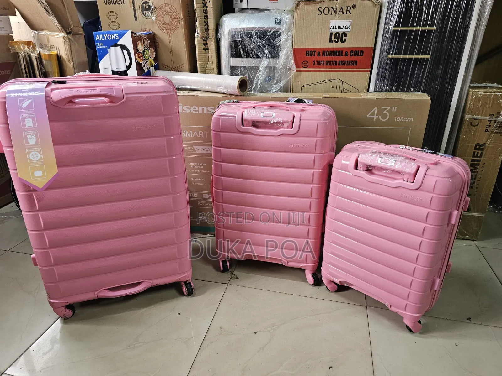 Pink Rubber Suitcase Small Size