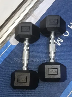Pair of 5kg Hexagon Dumbbells