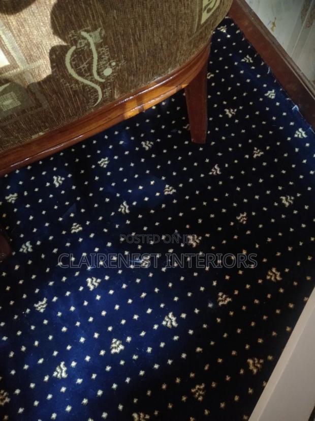 Presidential Blue With Flowered Patterns Wall to Wall Carpets - main view