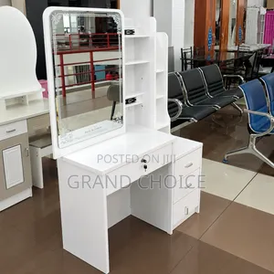 Modern White Dressing Table Sliding Mirror