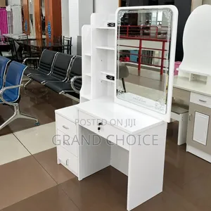Modern White Dressing Table Sliding Mirror
