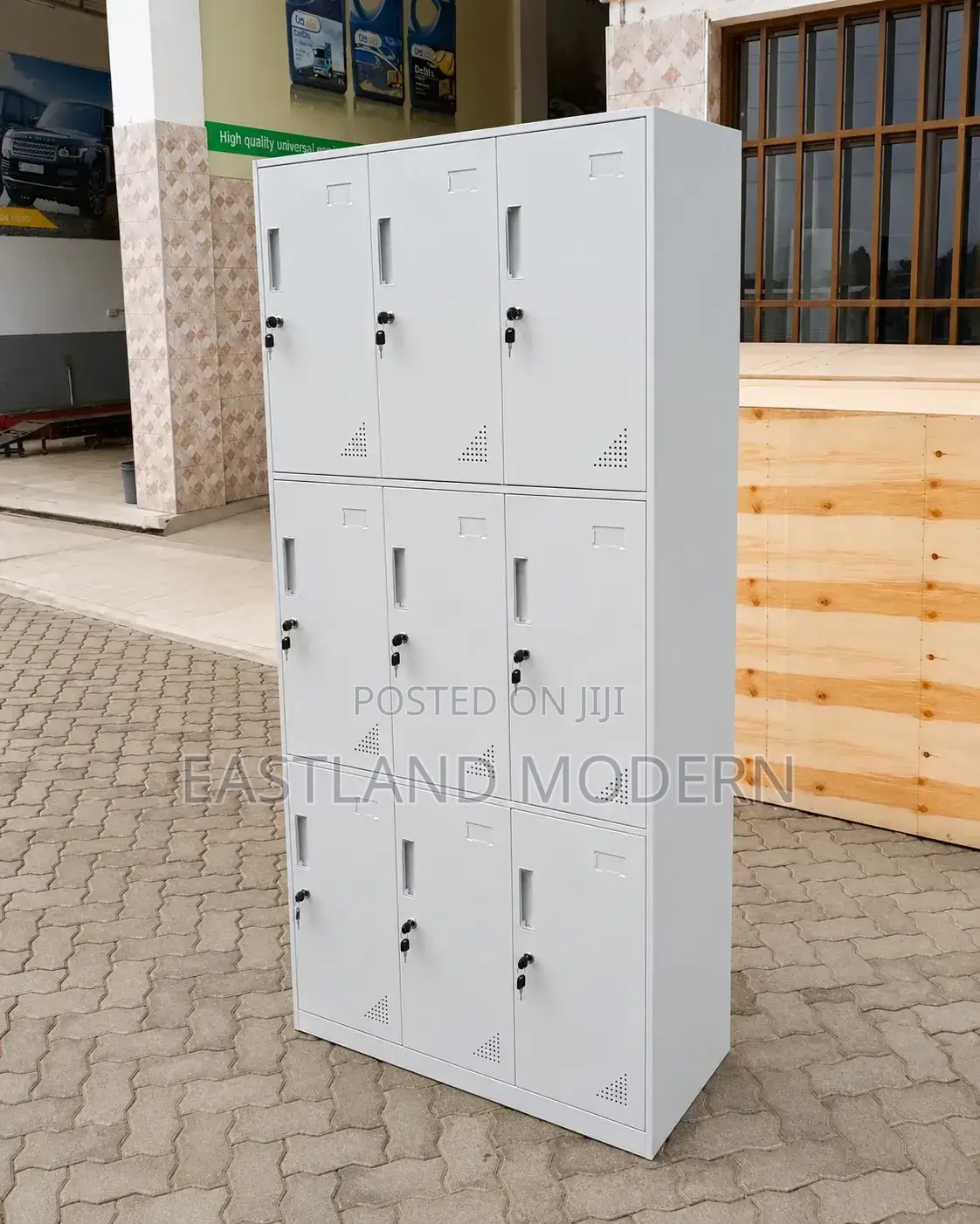 Metal Locker Cabinet With 9 Lockable Door