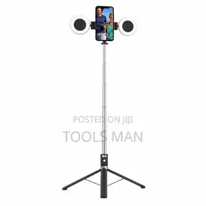 1.7m Extendable Selfie Stick Tripod Dual LED Ring Lamp Phone Stand