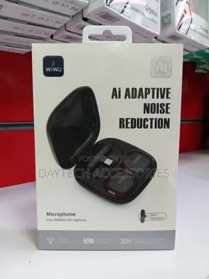 WiWU Wi-Wm006 AI Powered Noise Cancelling Lavalier Microphone - Black