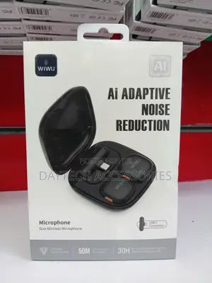 WiWU Wi-Wm006 AI Powered Noise Cancelling Lavalier Microphone - Black