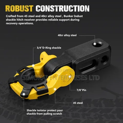 BUNKER INDUST 3/4" D Ring Shackle Hitch Receiver With Trailer Hitch