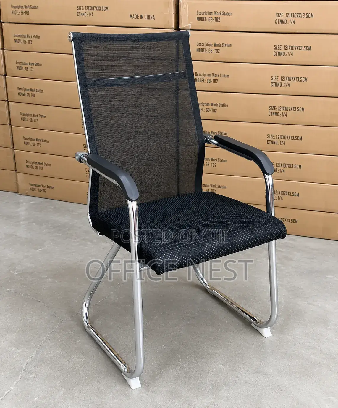 Office Visitors Chairs-Breathable Mesh Chrome Base
