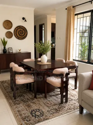 6-Seater Solid Hardwood Dining | Modern Dining.pay on Delivery