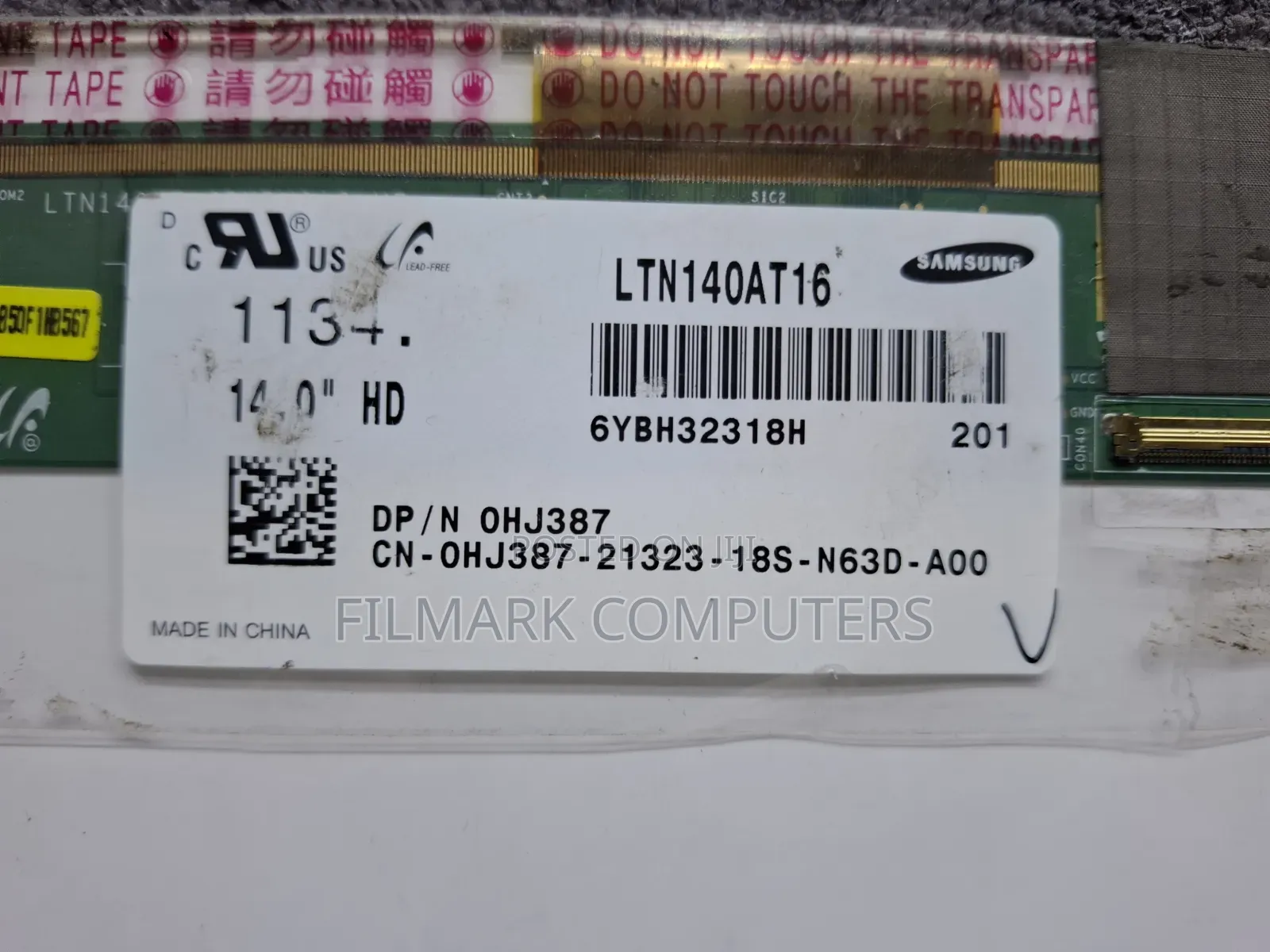 Samsung HJ387 0HJ387 14" 40 Pin 1366x768 HD LCD Screen Panel