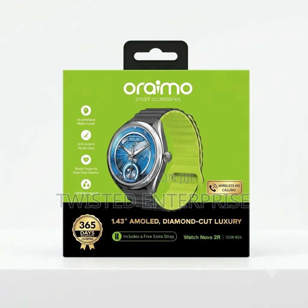 Oraimo Watch Nova 2r – 100+ Sports Modes, Ip68 Waterproof Smart Watch