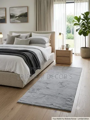 Premium Rabbit Fur Bedside Mat