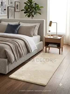 Premium Rabbit Fur Bedside Mat