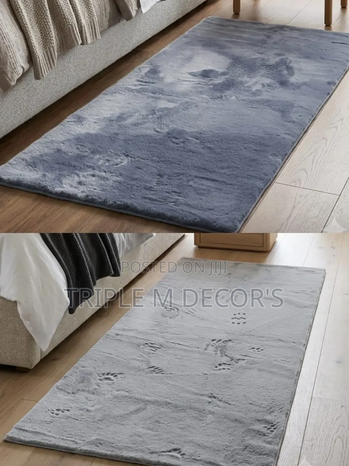 Rabbit Fur Bedside Mats for Luxurious Warm Bedrooms