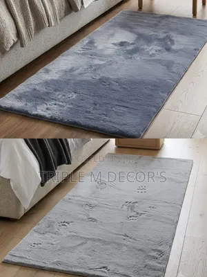 Rabbit Fur Bedside Mats for Luxurious Warm Bedrooms